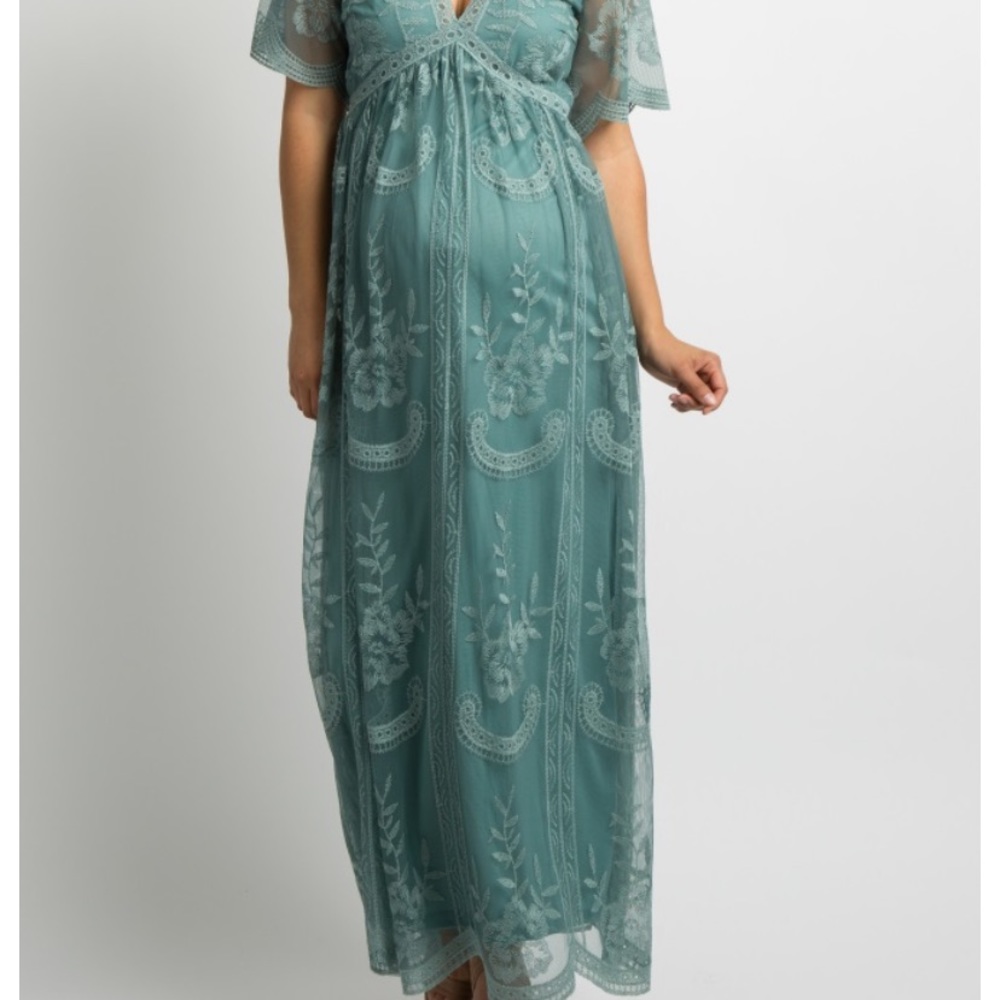 Pinkblush lace maternity dress